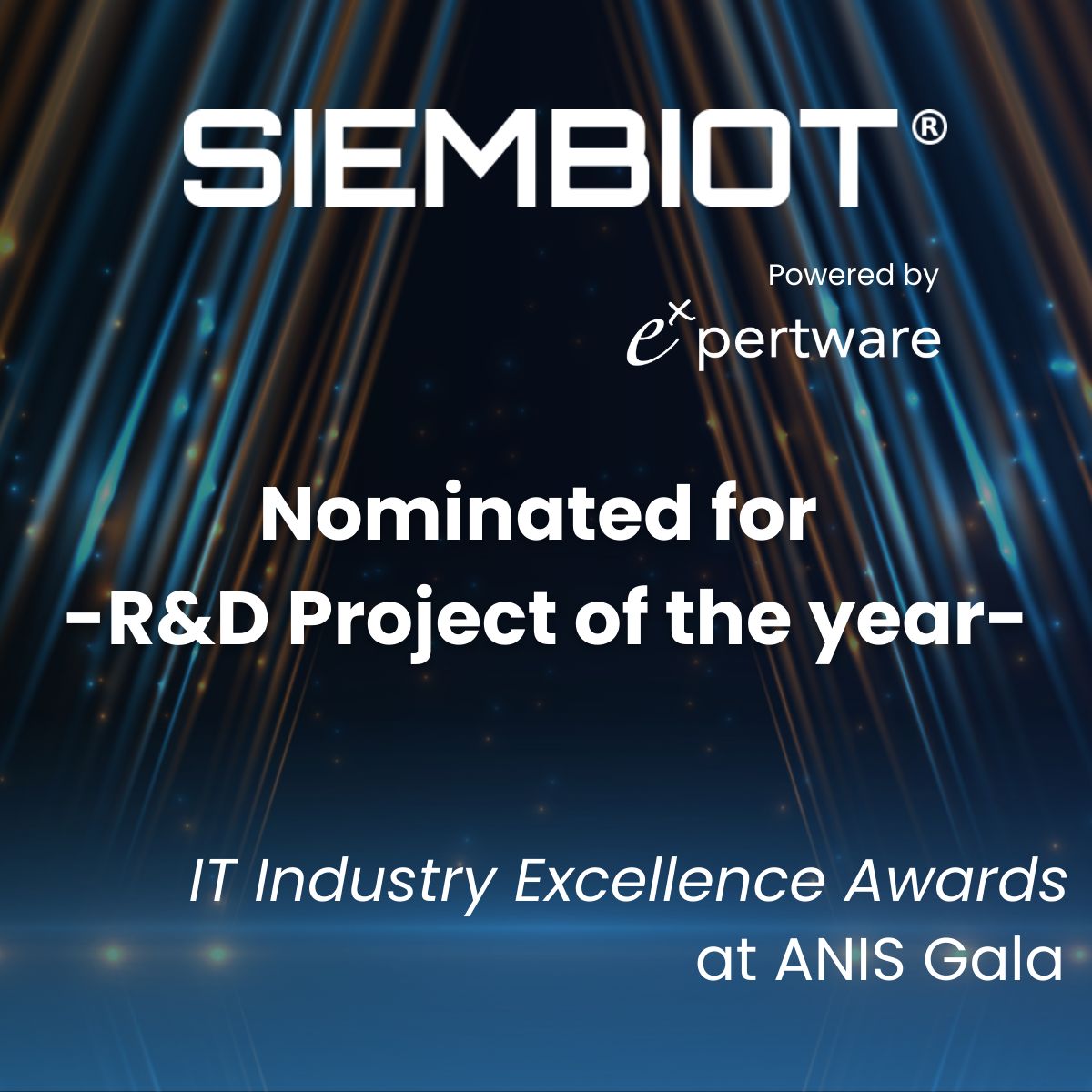 SIEMBIOT nominalizat la premiul Proiectul Anului în Cercetare și Dezvoltare la Premiile de Excelență în Industria IT organizate de ANIS România